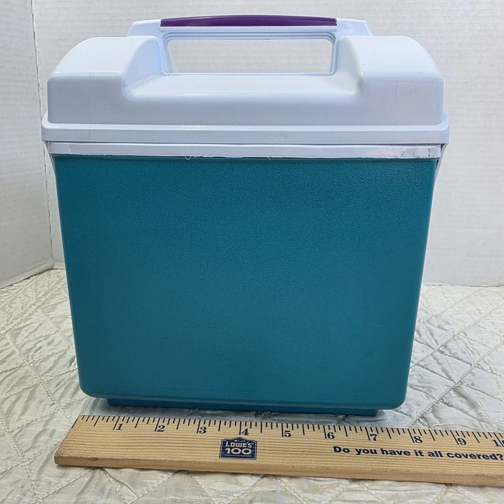 Vintage‎ Teal Rubbermaid Sidekick Mini Cooler Litterless Lunch Kit Model 1766